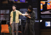 Connor Murphy (Jake DiMaggio Lopez) signs his “best friend” Evan Hansen’s (Cody Combs) cast in Paramount Theatre’s Dear Evan Hansen.