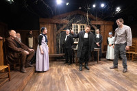 L-R: Frank Nall (Giles Corey), Orlon Silvertree (Francis Nurse), Jay Donley (George Herrick), Michaela Voit (Abigail Williams), Zach Bloomfield (Judge Hathorne), James Turano (Deputy Governor Danforth), Charlie Diaz (Reverend Hale), Ellie Duffey (Mary Warren), Mark Pracht (John Proctor).
