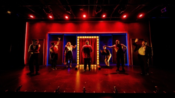 The cast of A Strange Loop at Raven Theatre in association with About Face Theatre.