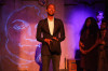 (left to right) Chris Taylor, JoJo Pender, Samuel Martin and Eldridge Shannon III in Flying Elephant Productions’ Chicago premiere of DEFACING MICHAEL JACKSON by Aurin Squire, directed by Alexis J. Roston.