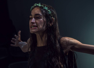 Isabel Alamin (Antigone) in ANTIGONE from Redtwist Theatre now playing through July 31.
