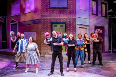 The cast of Avenue Q, now playiong at North Shore Center for the Performing Arts