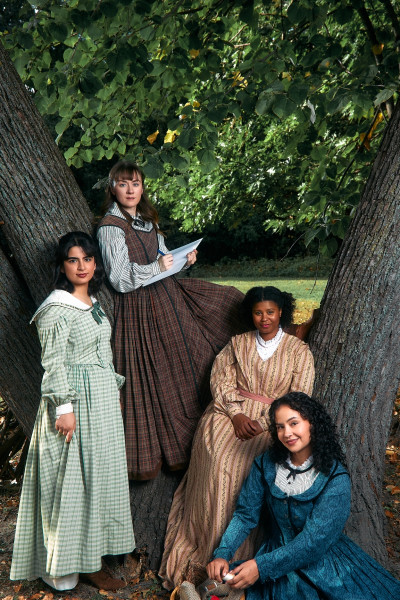 (left to right) Lucy Carapetyan, Tyler Meredith, Demetra Dee and Janyce Caraballo in Louisa May Alcott's Little Women at Northlight Theatre.