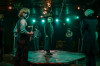 (left to right) Patrick O'Keefe, Josiah Haugen, Kevin Webb, Ryan Stajmiger and Christopher Johnson in Kokandy Productions’ revival of Sweeney Todd: The Demon Barber of Fleet Street.