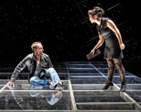 Mark L. Montgomery is Charlie and Deanna Meyers is Clea in The Scene at Writers Theatre