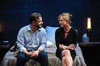 Stef Tovar and Lia D. Mortensen in the latest Route 66 production No Wake at The Greenhouse Theater Center